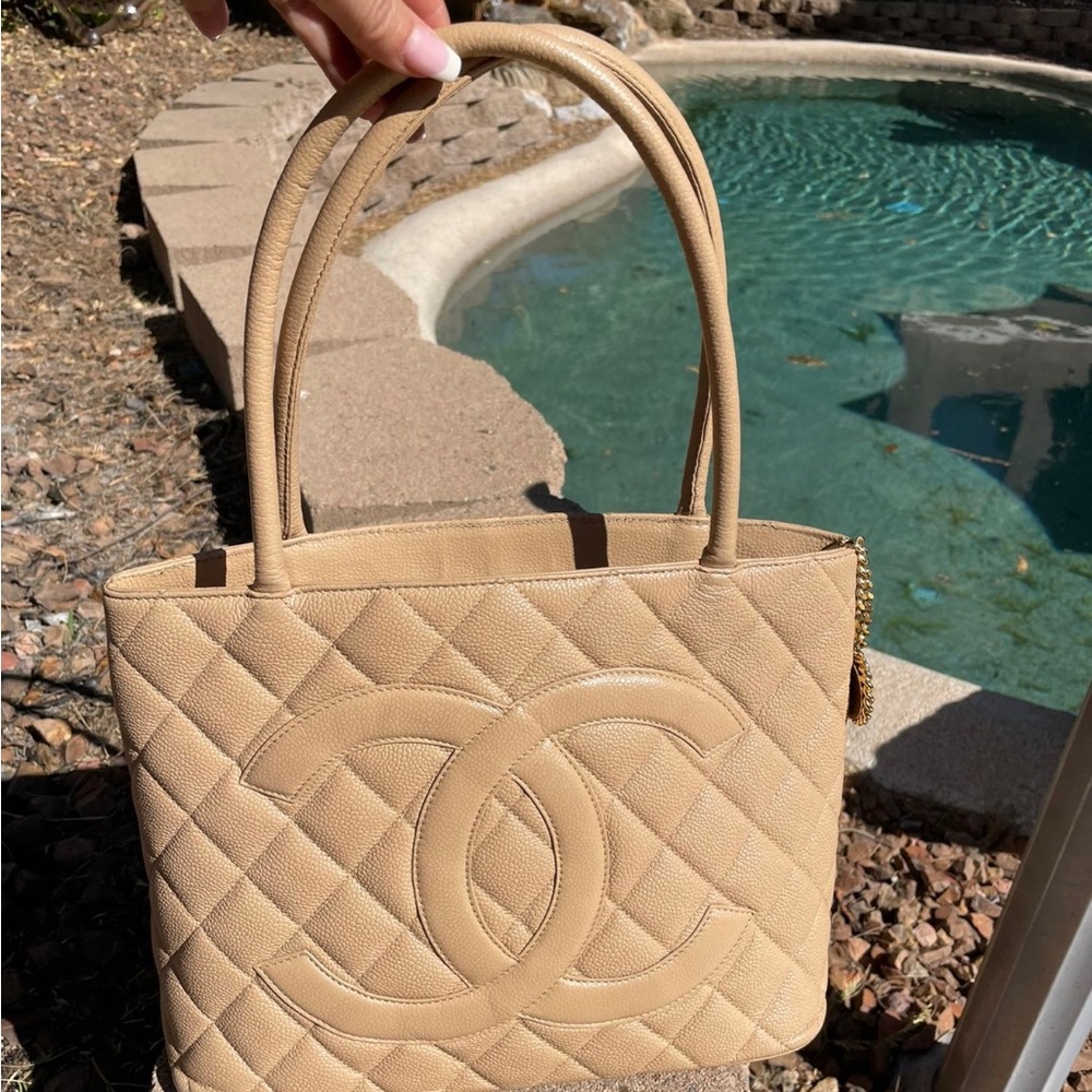 Chanel caviar medallion tote